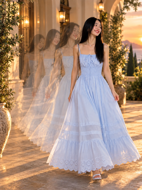 Amélie French Chic Ruched Maxi Dress 🤍✨