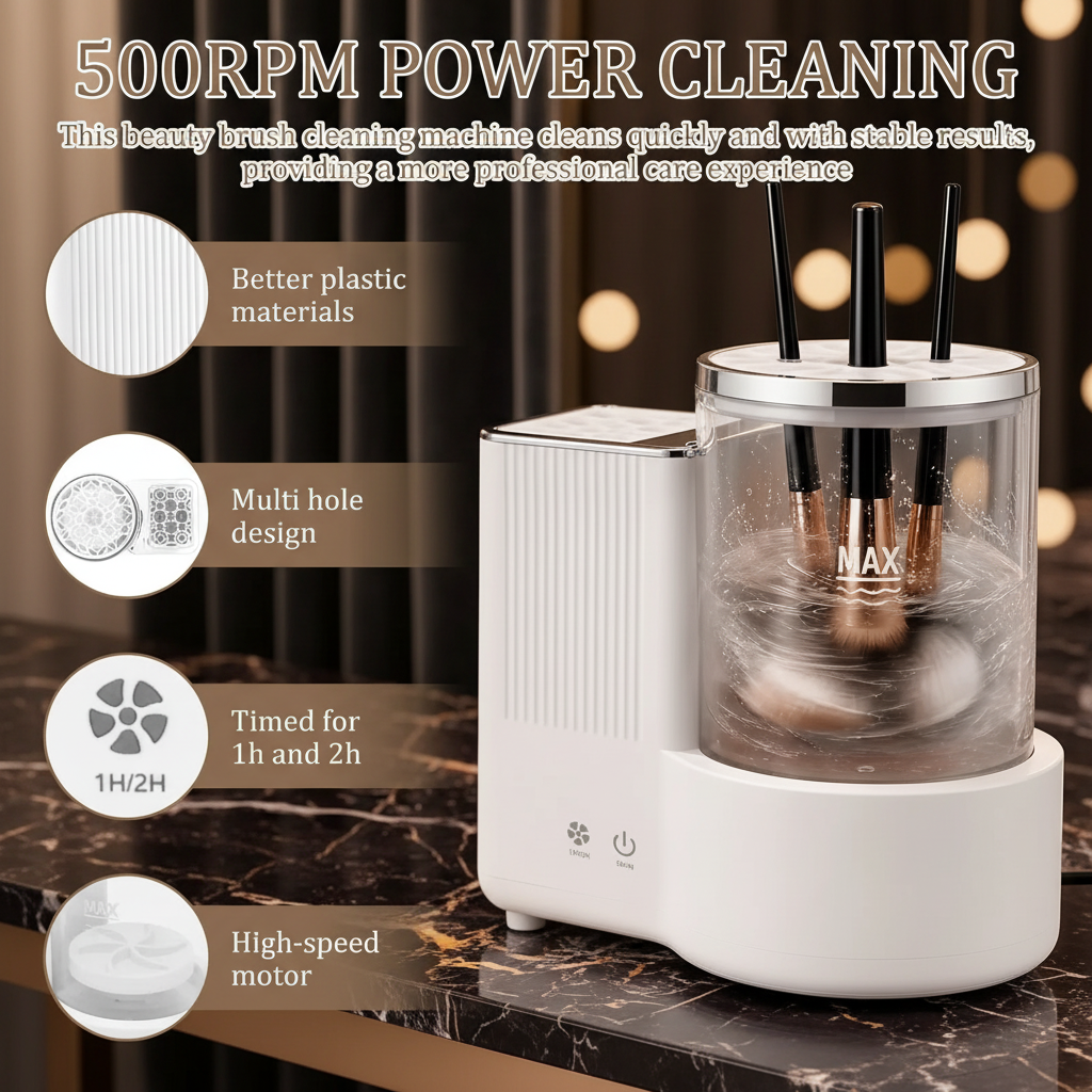 Luxe Brush Sanctuary™ – 3-in-1 Electric Makeup Brush Cleaner & Dryer